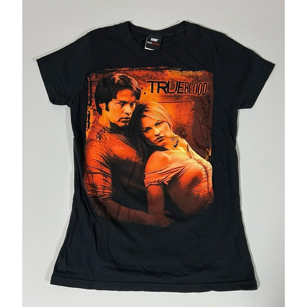 HBO Black True Blood Vampire TV Show Short Sleeve Shirt Top Graphic Tee Size S🩸